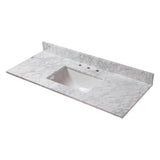 25 in. W x 19 in. D Marble Vanity Top in Carrara with White Single Trough Sink - Super Arbor