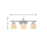 Cedar Cove 3-Light Brushed Nickel Vanity Light with Etched Opal Glass Shades