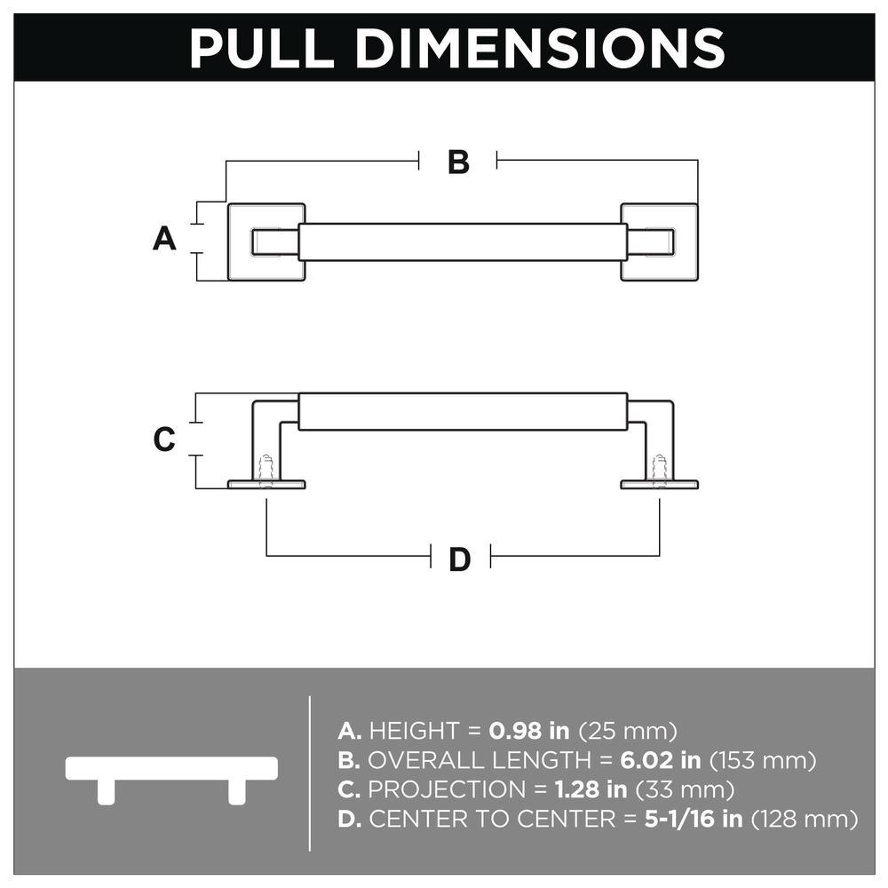 Modern Post 5-1/16 in. (128 mm) Champagne Bronze Drawer Pull - Super Arbor