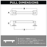 Modern Post 5-1/16 in. (128 mm) Champagne Bronze Drawer Pull - Super Arbor