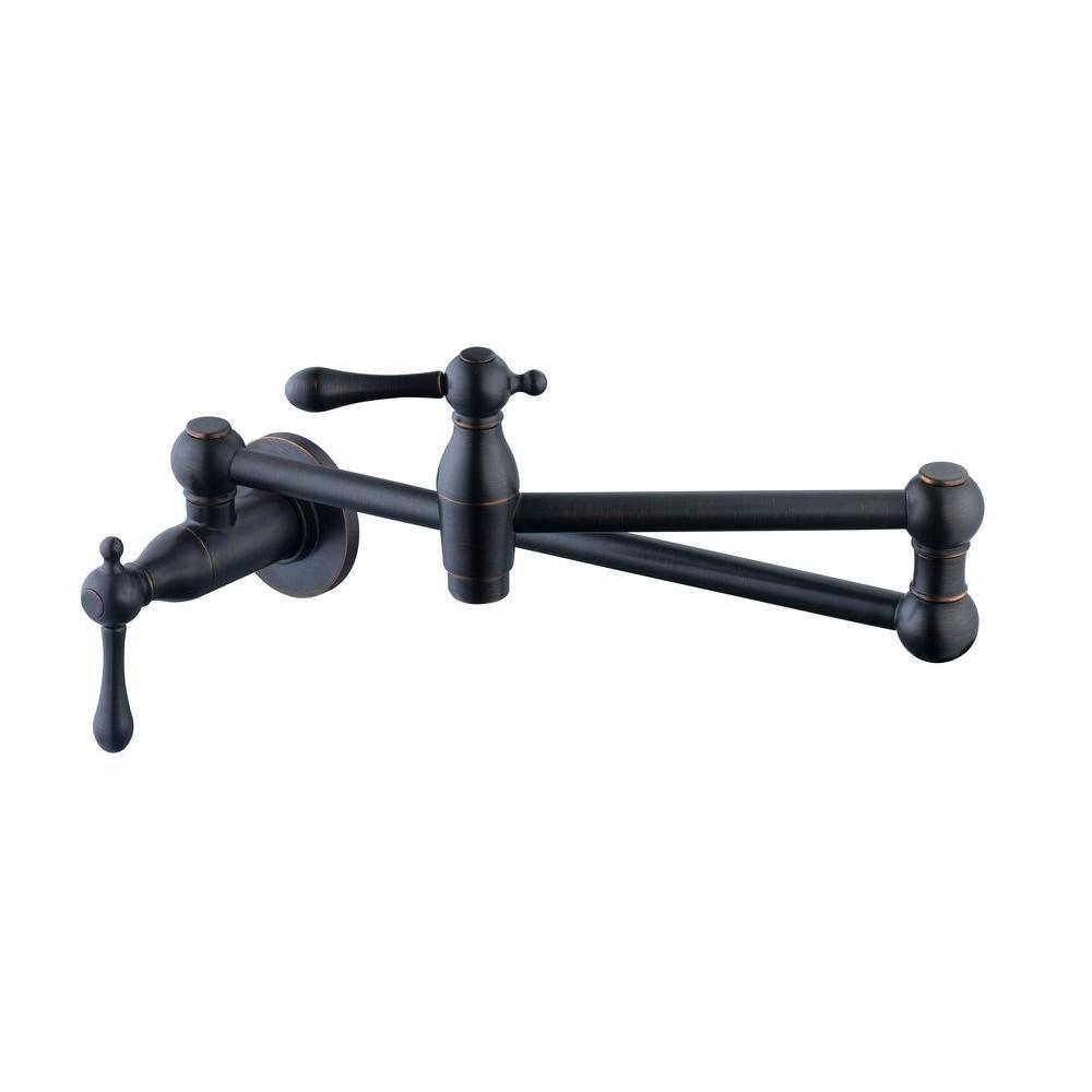 Lyndhurst Wall Mounted Pot Filler in Brushed Nickel - Super Arbor