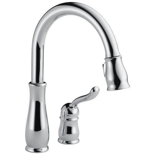 Delta Leland Chrome 1-Handle Deck-Mount Pull-Down Handle Kitchen Faucet