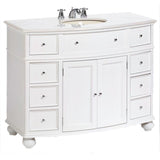 Hampton Harbor 45 in. W x 22 in. D Bath Vanity in White with Natural Marble Vanity Top in White Natural