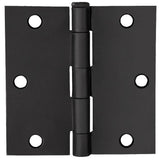 3-1/2 in. Square Corner Matte Black Door Hinge Value Pack (10 per Pack) - Super Arbor