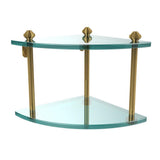 Southbeach Collection 8 in. 2-Tier Corner Glass Shelf in Oil Rubbed Bronze - Super Arbor