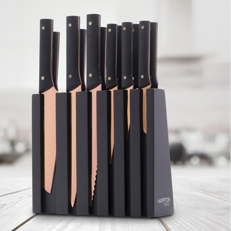 Knight 13-Piece Titanium Plated Cutlery Block Set