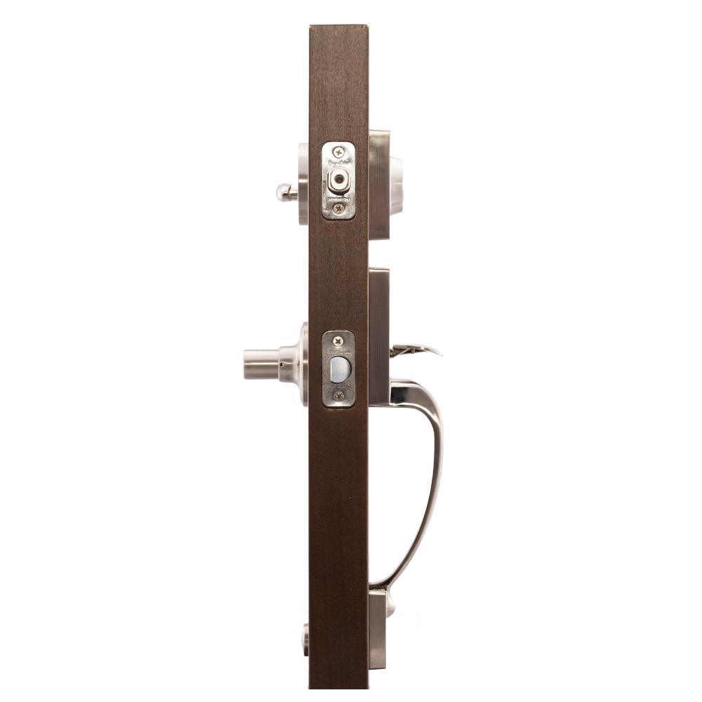 Craftsman Satin Stainless Door Handleset with Contemporary Lever Trim - Super Arbor