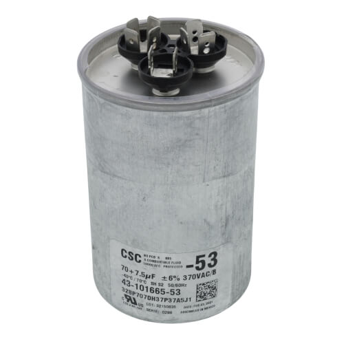 Rheem 43-101665-53 capacitor - front view (Product Type: Capacitor)