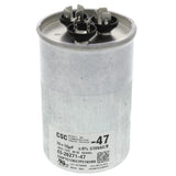 Rheem 43-26271-47 capacitor - front view (Voltage: 370V; MFD: 70/10)