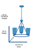 Progress Lighting Tiana 3-Light Brushed Nickel Coastal Chandelier