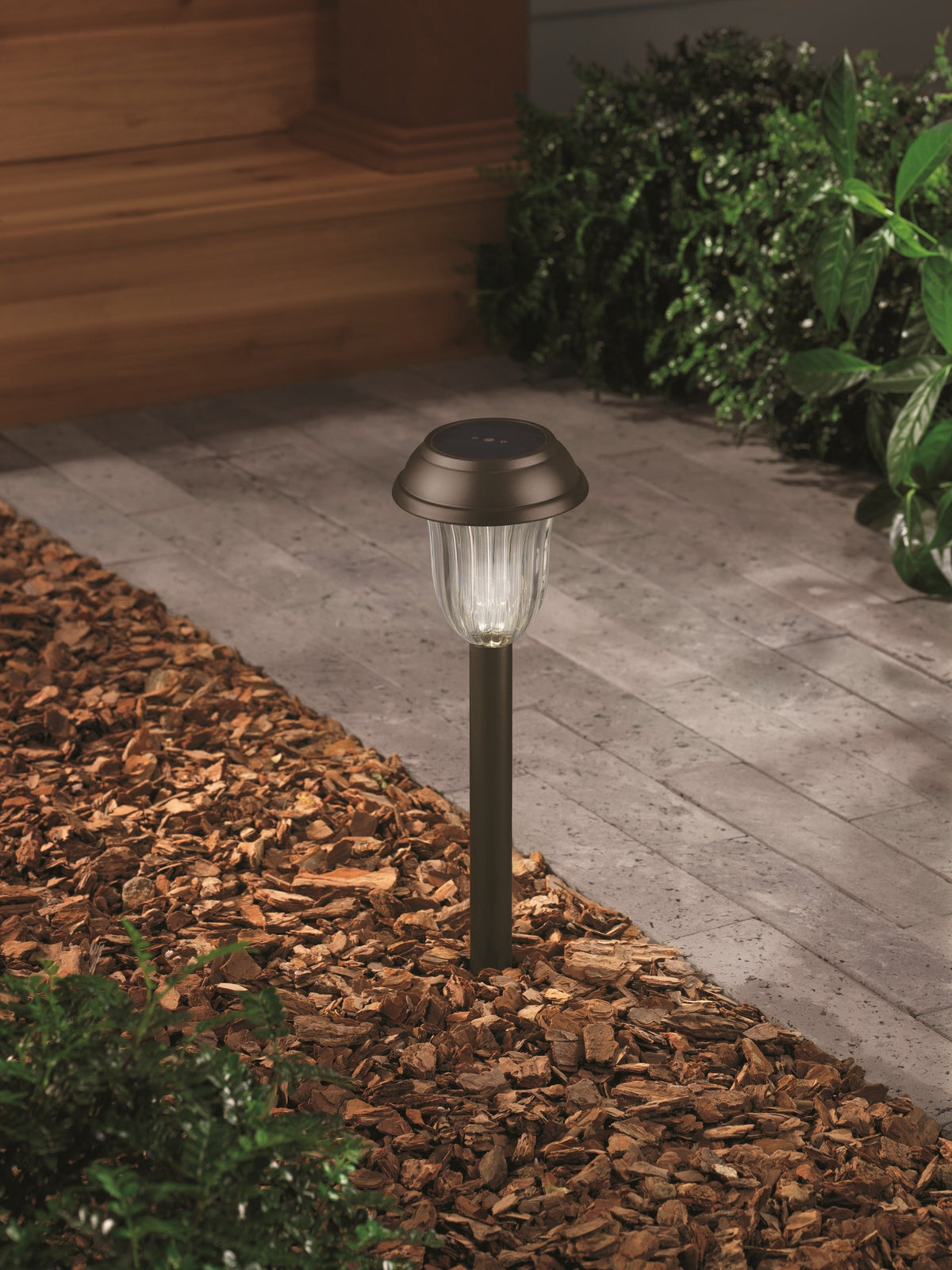 Portfolio 4-Pack 4Brighter (4.8-Lumen) Charcoal Brown Solar Integrated LED Path Light