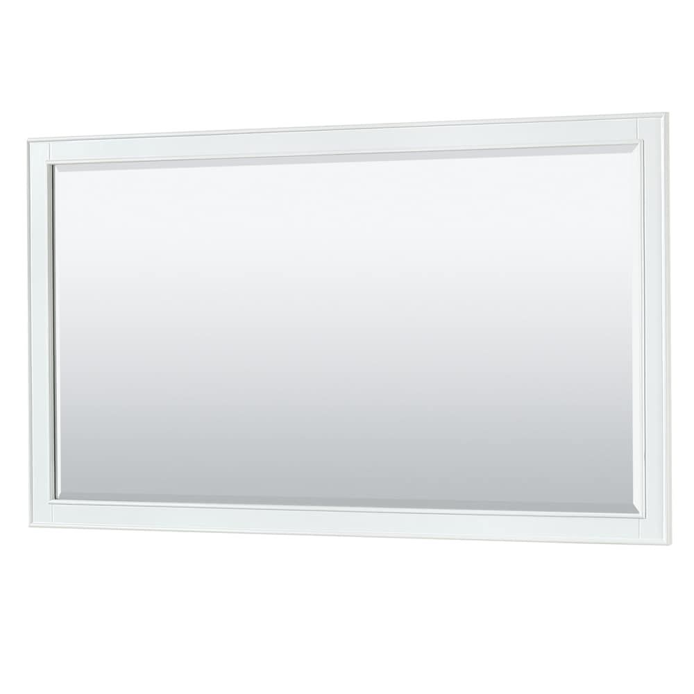 Wyndham Collection Deborah 60-in White Bathroom Vanity Cabinet with Mirror