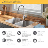 American Standard Tulsa 33-in x 22-in Stainless Steel Double Equal Bowl Dual-Mount 1-Hole Kitchen Sink All-in-One Kit