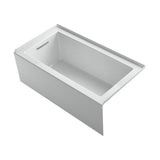 Underscore 60 in. Rectangular Alcove left Drain Bathtub in Ice Grey - Super Arbor