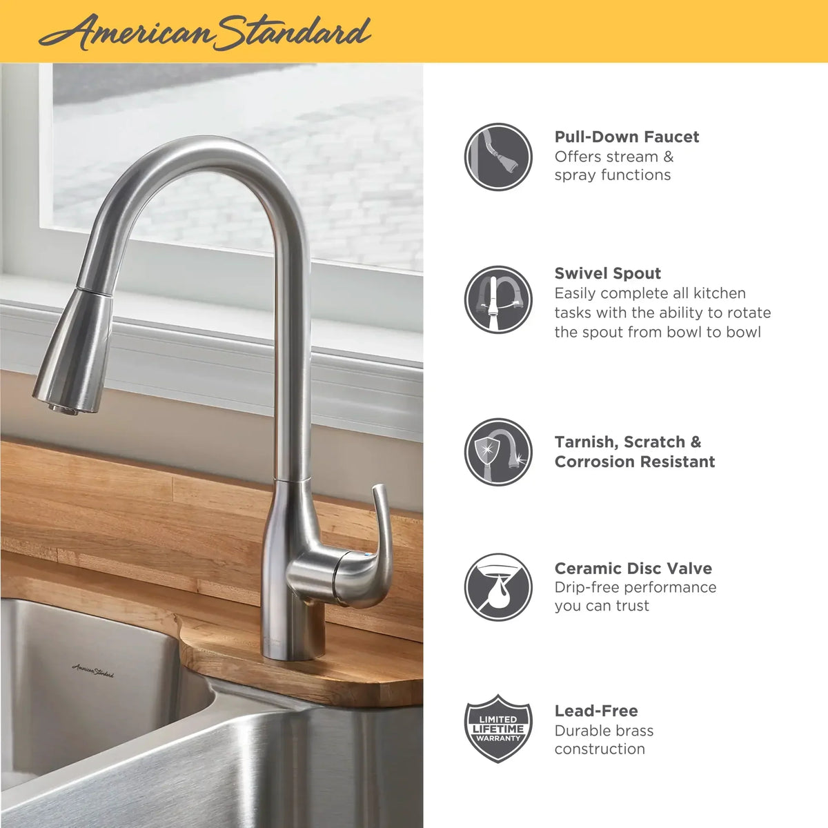 American Standard Tulsa 33-in x 22-in Stainless Steel Double Equal Bowl Dual-Mount 1-Hole Kitchen Sink All-in-One Kit