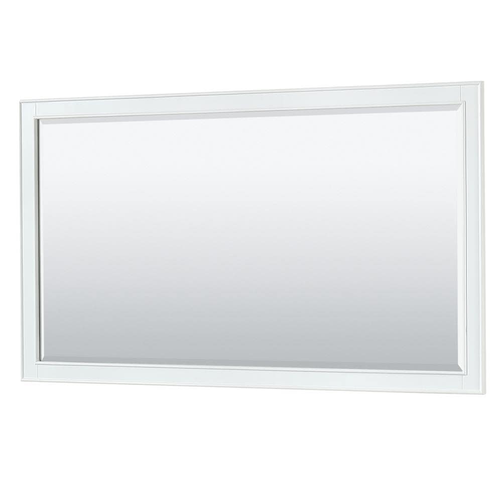 Wyndham Collection Deborah 60-in White Single Sink Bathroom Vanity with White Carrara Natural Marble Top (Mirror Included)