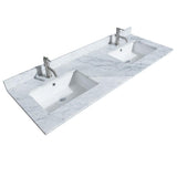 Wyndham Collection Daria 60-in White Double Sink Bathroom Vanity with White Carrara Marble Natural Marble Top