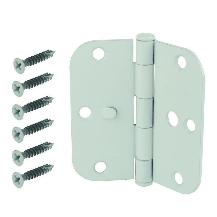 3-1/2 in. White 5/8 in. Radius Security Door Hinge