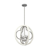 Hunter Gablecrest 4-Light Concrete with Rustic White Rustic Geometric LED Medium Hanging Pendant Light