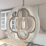 Hunter Gablecrest 4-Light Concrete with Rustic White Rustic Geometric LED Mini Hanging Pendant Light