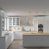 Hunter Gablecrest 4-Light Concrete with Rustic White Rustic Geometric LED Mini Hanging Pendant Light