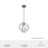Hunter Gablecrest 4-Light Concrete with Rustic White Rustic Geometric LED Mini Hanging Pendant Light