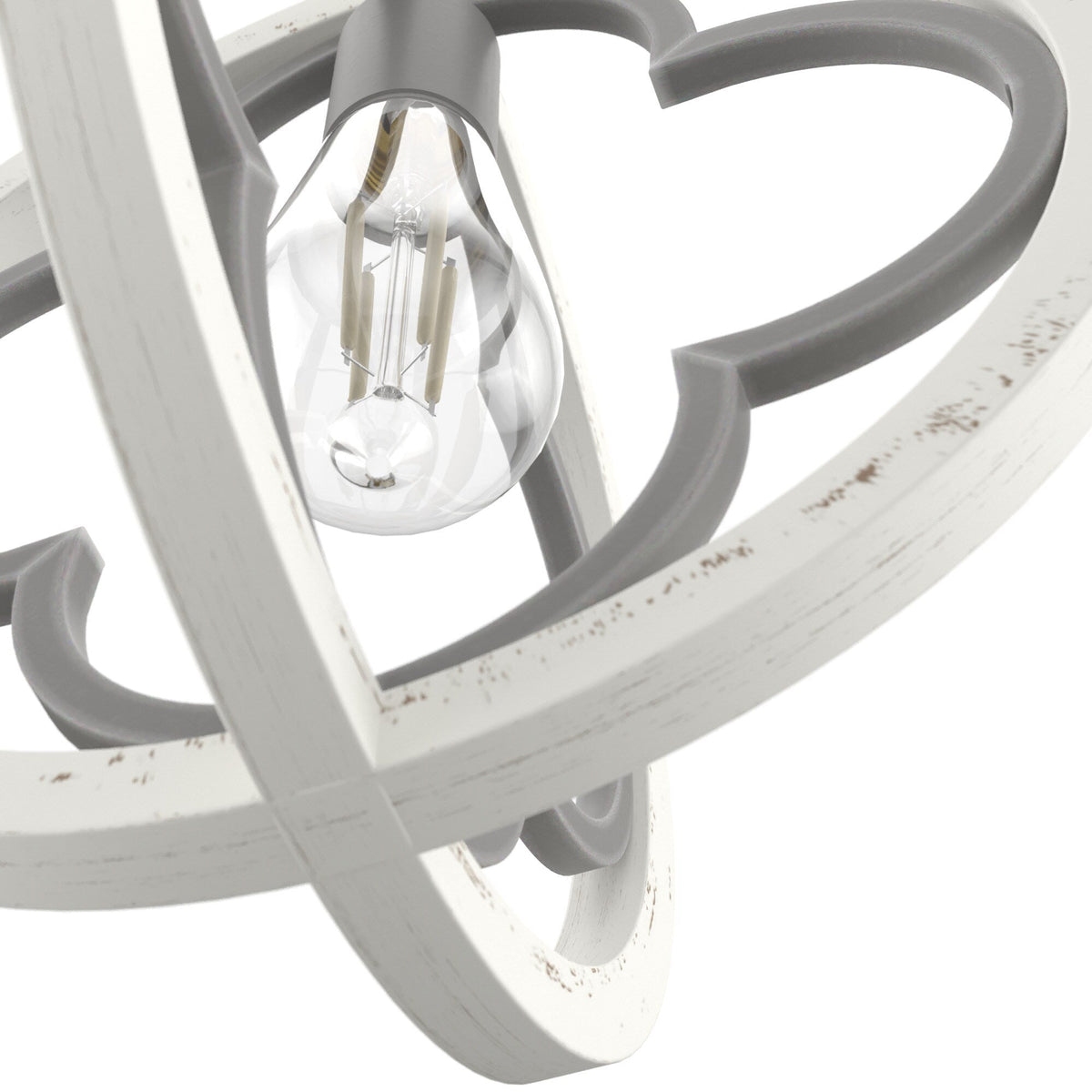 Hunter Gablecrest 4-Light Concrete with Rustic White Rustic Geometric LED Mini Hanging Pendant Light