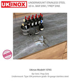 Undermount Stainless Steel 10 in. Single Bowl Bar Sink