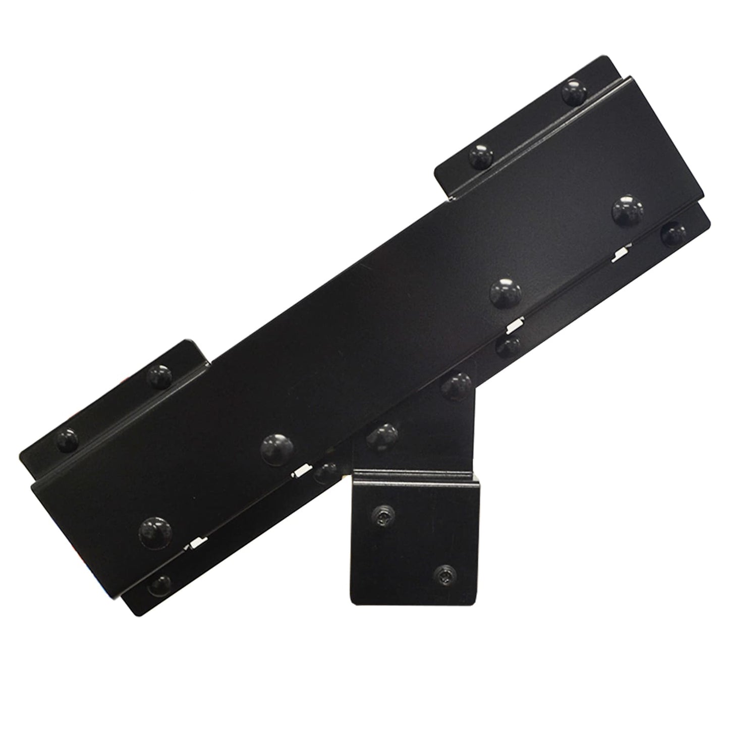 Pylex Black Steel Stair Connector for Deck Stairs - Connects 2 Risers for 8-14 Step Stringer, Sturdy & Anti-Corrosion Coated