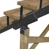 Pylex Black Steel Stair Connector for Deck Stairs - Connects 2 Risers for 8-14 Step Stringer, Sturdy & Anti-Corrosion Coated
