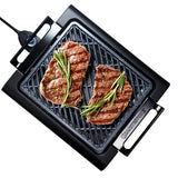 224 sq. in. Triple Layer Non-Stick Titanium and Diamond Infused Coating Electric Smoke-less Indoor Grill
