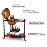 Costway Contemporary Brown Wood Wine Cabinet (27.5 in. W x 34.5 in. H x 18 in. D) - Ideal for Office, Kitchen, and Study