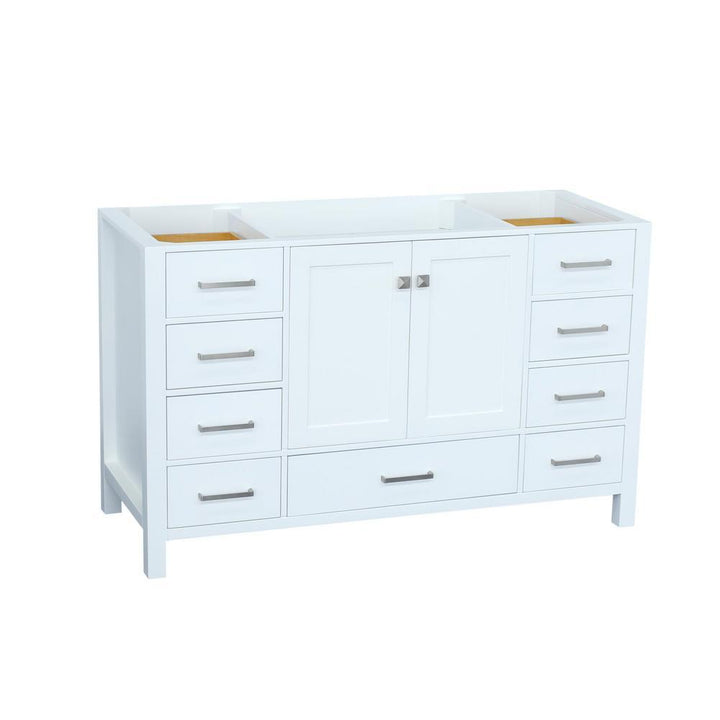 Cambridge 54 in. W Vanity Cabinet Only in White - Super Arbor