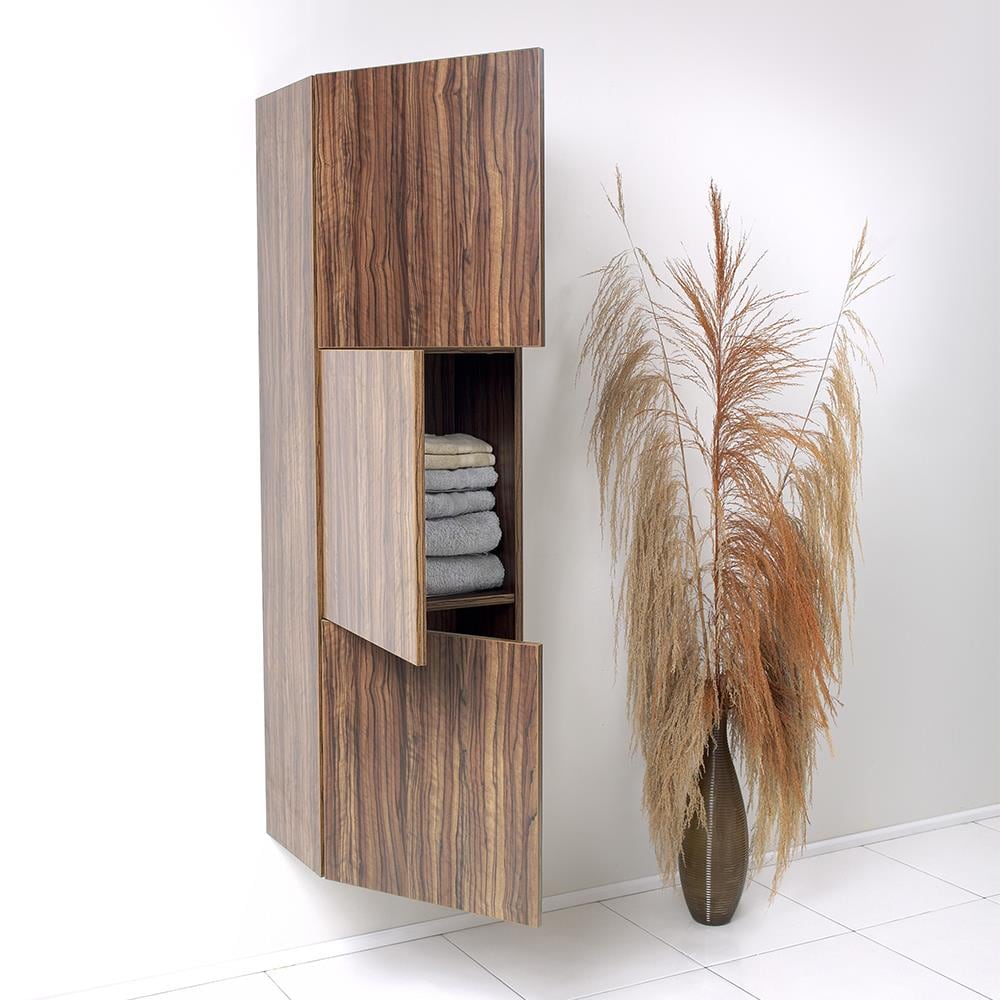 Fresca 17.75-in x 59-in x 12-in Walnut Freestanding Linen Cabinet