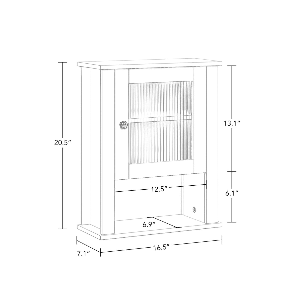 RiverRidge Prescott 16.5-in x 20.5-in x 7.06-in White Soft Close Bathroom Wall Cabinet