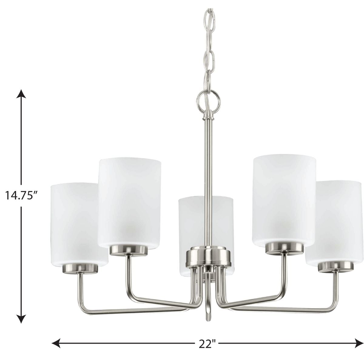 Progress Lighting Merry 5-Light Brushed Nickel Transitional Chandelier