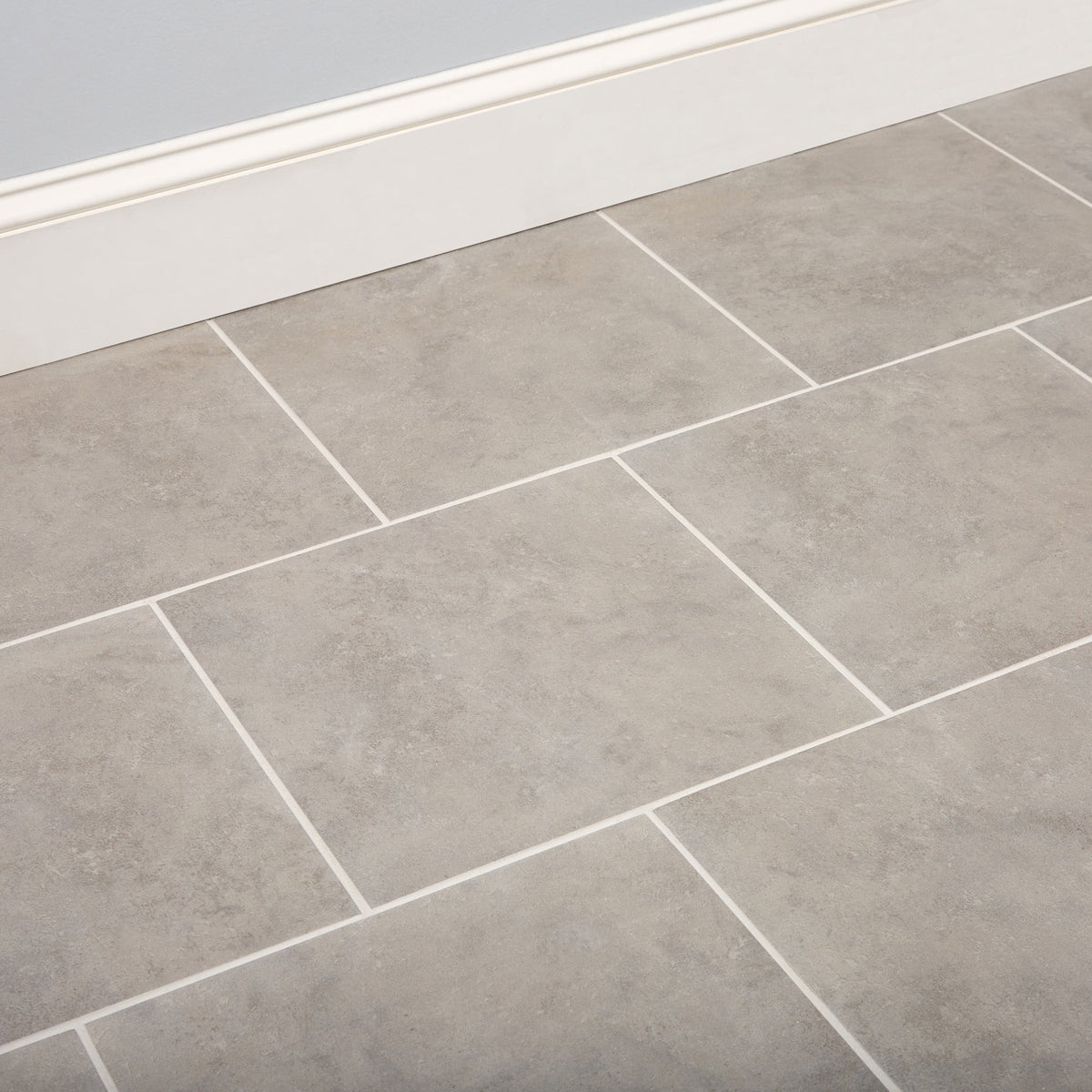Project Source Alamosa Grey 12-in x 12-in Glazed Ceramic Stone Look Floor Tile