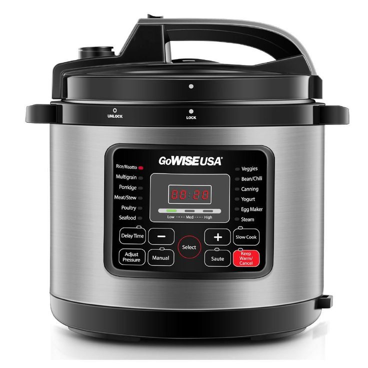 6 Qt. Stainless Steel Electric Pressure Cooker with Stainless Steel Pot