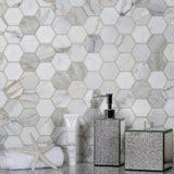 Apollo Tile Gray 12-in x 12-in Honed Natural Stone Marble Honeycomb Marble Look Floor and Wall Tile (4.83-sq. ft/ Carton)