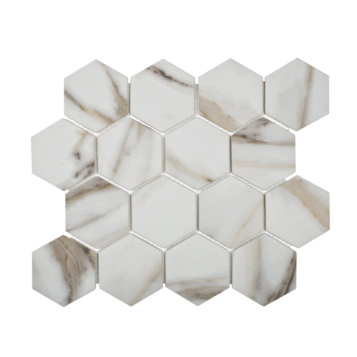 Apollo Tile (Sample) Beige 4-in x 4-in Matte Glass Honeycomb Wood Look Floor and Wall Tile