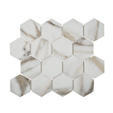 Apollo Tile (Sample) Beige 4-in x 4-in Matte Glass Honeycomb Wood Look Floor and Wall Tile