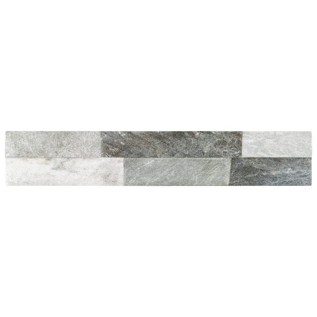 Elida Ceramica Shadow Ridge Grey 3-in x 16-in Matte Porcelain Stone Look Wall Tile (0.378-sq. ft/ Piece)