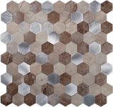 Apollo Tile (Sample) Beige 4-in x 4-in Brushed Metal Peel and Stick Floor and Wall Tile