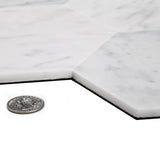 Apollo Tile Brisk White 9-in x 10-in Polished Natural Stone Marble Hexagon Wall Tile (6.41-sq. ft/ Carton)