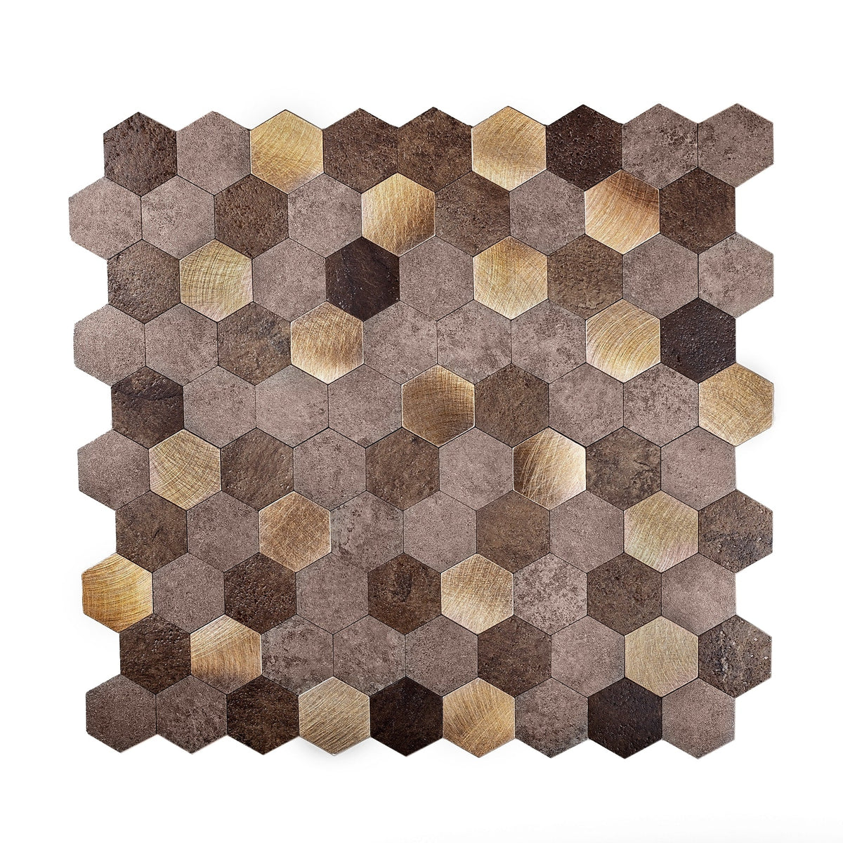 Apollo Tile (Sample) Gold 4-in x 4-in Brushed Metal Peel and Stick Wall Tile
