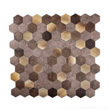 Apollo Tile (Sample) Gold 4-in x 4-in Brushed Metal Peel and Stick Wall Tile
