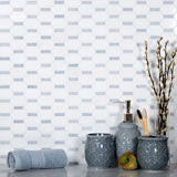 Apollo Tile (Sample) White, Blue 4-in x 4-in Polished Marble Floor and Wall Tile