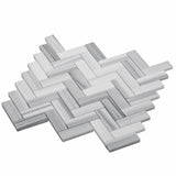 Apollo Tile (Sample) Gray 4-in x 4-in Polished Glass/Metal/Stone Marble Herringbone Floor and Wall Tile