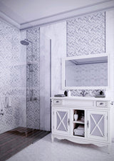 Apollo Tile (Sample) Gray 4-in x 4-in Polished Glass/Metal/Stone Marble Herringbone Floor and Wall Tile
