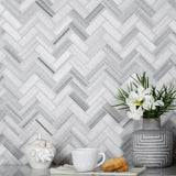 Apollo Tile Grey 10-in x 12-in Polished Natural Stone Marble Herringbone Floor and Wall Tile (5.29-sq. ft/ Carton)